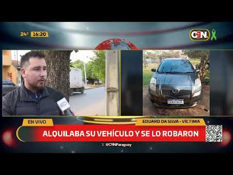 Denuncia que robaron el vehículo que alquilaba