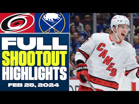 Carolina Hurricanes at Buffalo Sabres | FULL Shootout Highlights - February 25, 2024