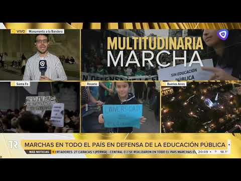 La marcha en defensa de la educación pública movilizó a decenas de miles de personas en Rosario