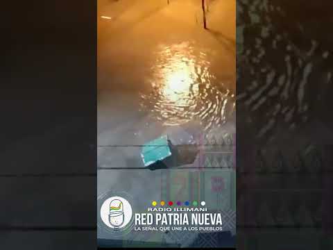 Desbordes de río en la avenida Costanera