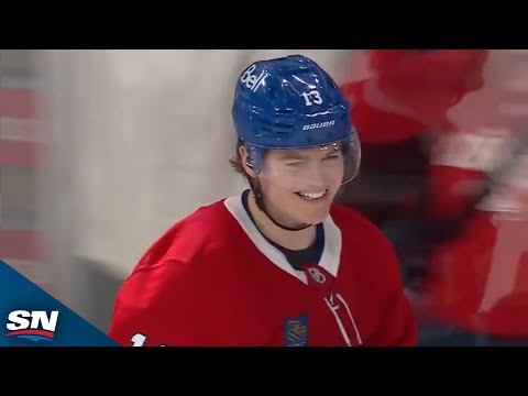 Canadiens Cole Caufield Fires Wicked Wrist Shot To Find The Top Corner