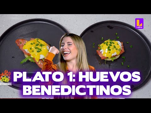 Plato uno: Huevos benedectinos sobre cama de alcachofa | El Gran Chef Famosos
