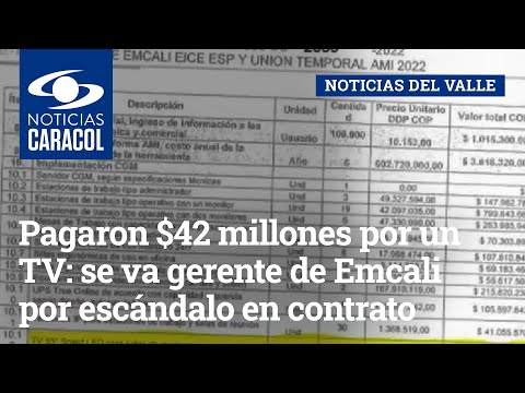 Pagaron $42 millones por un TV: se va gerente de Emcali por escándalo en contrato