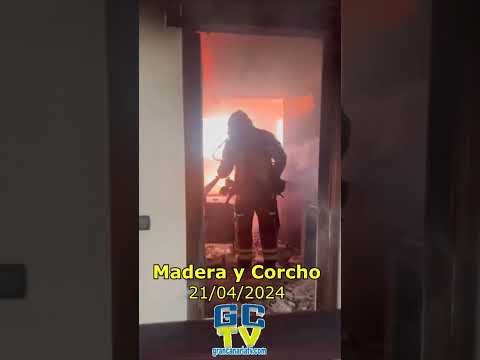 Incendio de una vivienda en la zona de Madera y Corcho