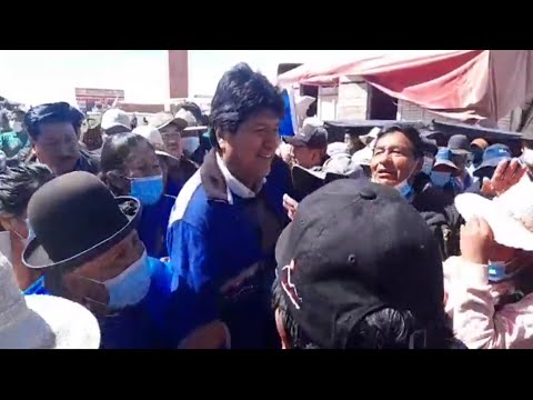 Gran recibimiento a Evo Morales Ayma en Sabaya - Oruro