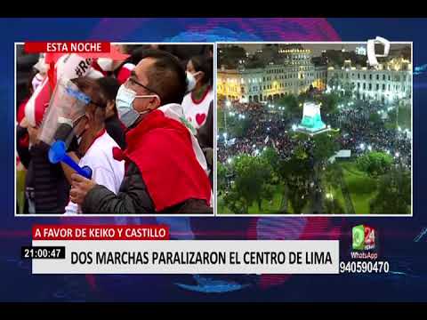 Así se desarrollan las manifestaciones de los simpatizantes de Fuerza Popular y Perú Libre (5/5)