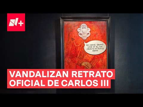 Vandalizan retrato oficial del Rey Carlos III con personaje animado - N+