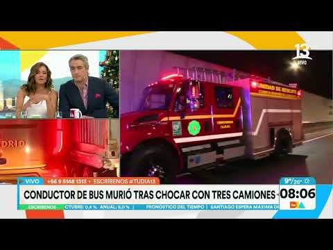 Conductor de bus falleció tras chocar con tres camiones en Túnel Zapata | Tu Día | Canal 13