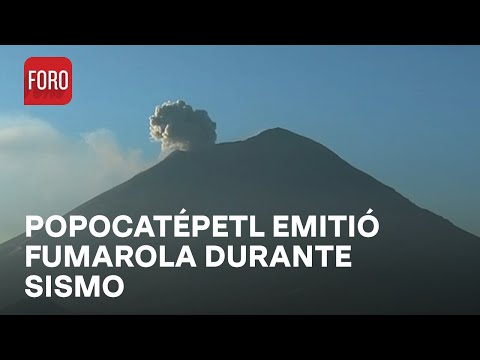 Popocatépetl registra fumarola durante sismo - Las Noticias