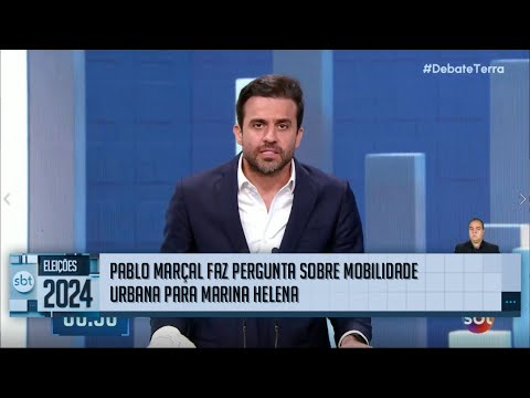 Debate SBT: Pablo Marçal (PRTB) faz pergunta sobre mobilidade urbana para Marina Helena (Novo)