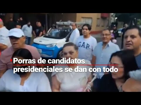 #Campañeando | Afuera del debate también hubo agarrón entre las porras de los candidatos