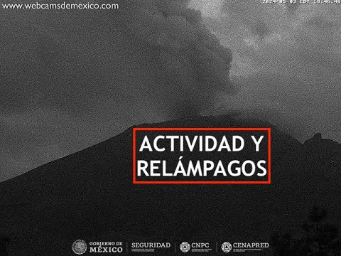 #POPOCATÉPETL | Actividad entre relámpagos. El #Volcán #EnVivo