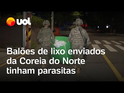 Balões de lixo enviados da Coreia do Norte tinham parasitas de excrementos humanos