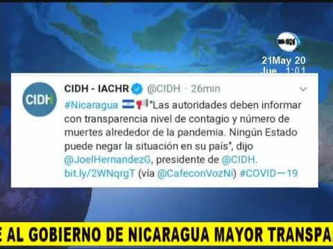 CIDH inisiste en que el gobierno de Nicaragua debe sincerar información sobre el Covid-19
