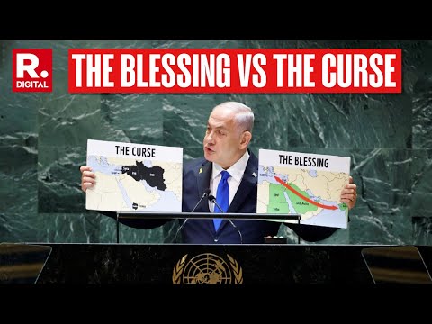 Netanyahu Quotes Bible, Shows World The Line Separating The Arc of The Blessing vs The Curse