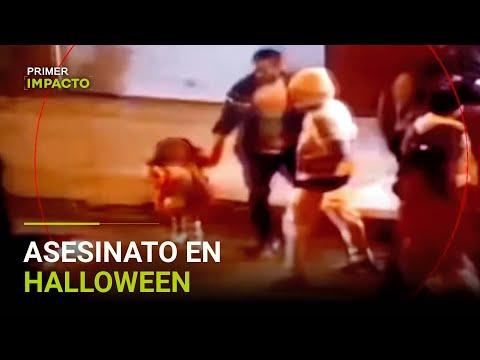 El momento en que un padre es asesinado a tiros mientras pedía dulces junto a su hija por Halloween