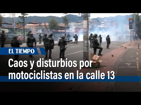Caos y disturbios por motociclistas en la calle 13 | El Tiempo