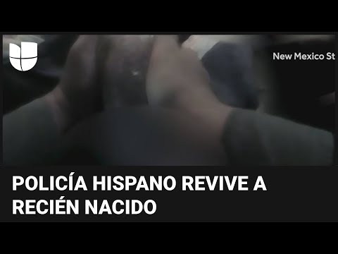 Una madre da a luz en su auto y un policía hispano salva a su bebé que no respiraba