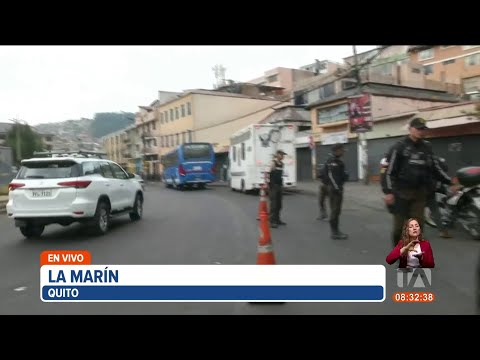 Policía realiza operativo de seguridad en La Marín, centro de Quito