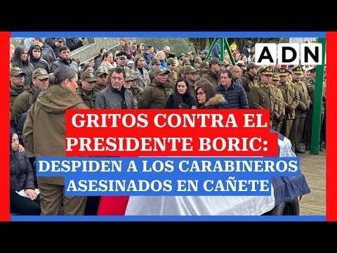 Gritos contra el PRESIDENTE BORIC: despiden a los carabineros asesinados en Cañete