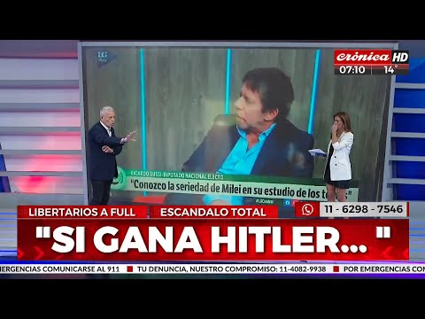 Tremendo falido: diputado confundió a Milei con Hitler e plena entrevista televisiva