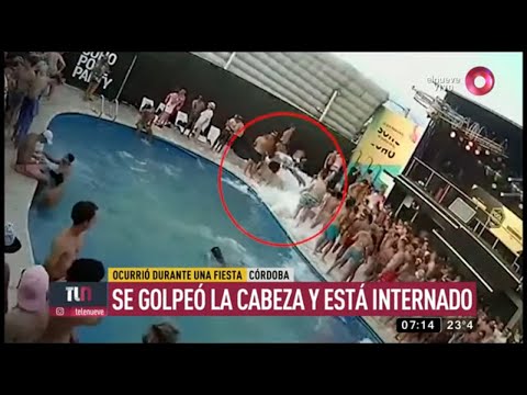 Córdoba: Se golpeó la cabeza en una pileta y está internado