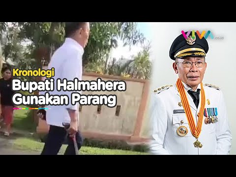 Mencekam! Bupati Halmahera Utara Acungkan Parang Bubarkan Massa