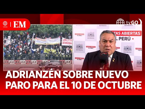 Adrianzén sobre nuevo paro para el 10 de octubre | Edición Mediodía | Noticias Perú