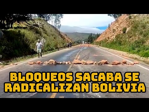 ASI ESTA EL BLOQUEO DE SACABA DONDE EXIGEN LA RENUNCIA DE EXMAGISTRADOS DE BOLIVIA..