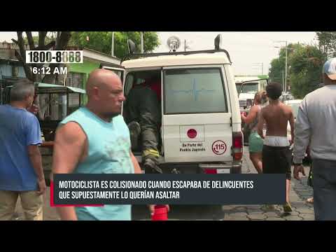 Motociclista catapultado por escaparse de delincuentes que lo querían asaltar - Nicaragua