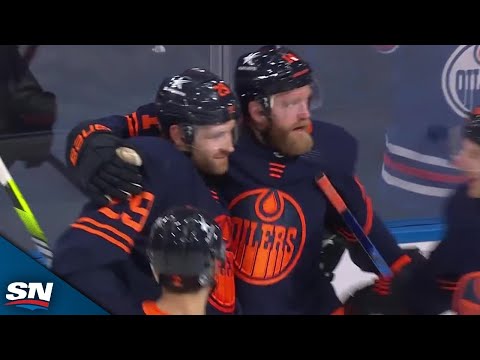 Oilers Leon Draisaitl Tees Up Mattias Ekholms One-Time Goal With Beautiful No-Look Feed