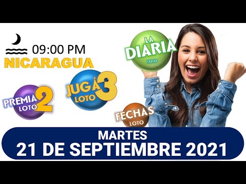 Sorteo 09 pm Loto NICARAGUA, La Diaria, jugá 3, Súper Combo, Fechas, MARTES 21 de septiembre 2021