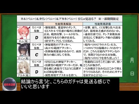 【ブルアカ】ネル(バニー)＆カリン(バニー)＆アカネ(バニー)復刻ピックアップガチャ！　回すor見送り？【ブルーアーカイブ】【ゆっくり】