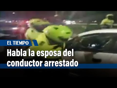 Habla esposa de conductor al que policía le rompió vidrio de carro | El Tiempo