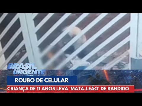 Criança leva 'mata-leão' de bandido durante assalto | Brasil Urgente