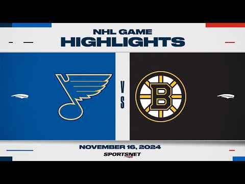 NHL Highlights | Blues vs. Bruins - November 16, 2024