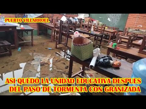 UNIDAD EDUCATIVA EL PARAISO FUE AFECTADO POR LOS TORMENTAS  Y SE QUDARON SIN TECHOS ...