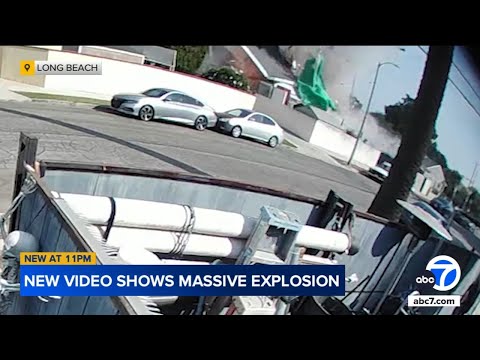 New video shows moment Long Beach home property explodes