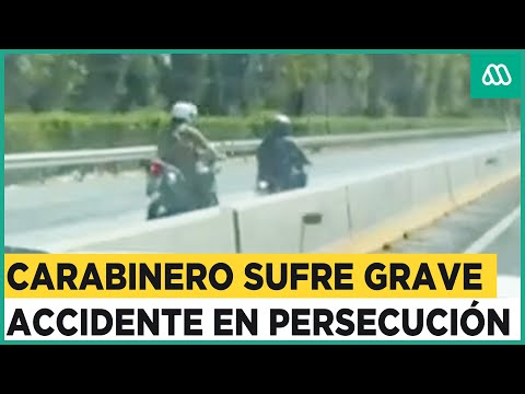 Impactante persecución contra el tránsito: Carabinero cayó de moto en seguimiento a “motochorros”