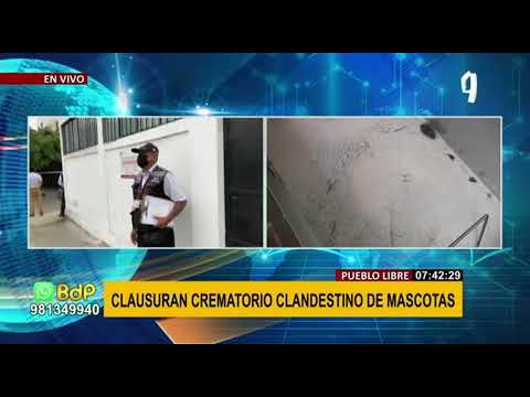 Clausuran crematorio clandestino de mascotas en Pueblo Libre