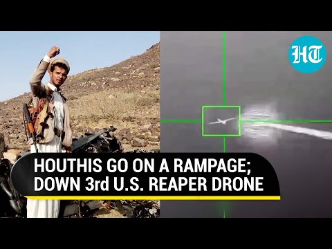 Houthi Missile Hits The Bull's Eye | Watch Moment When U.S.' 3rd MQ-9 Predator Drone Bit The Dust