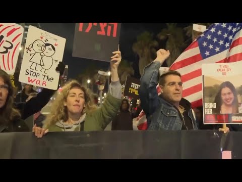 Relatives of Israeli hostages protest outside US embassy calling for deal to secure their release