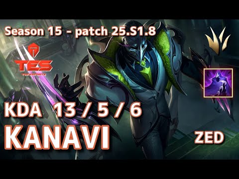 【KRサーバー/C1】TES Kanavi ゼド(Zed) VS シンジャオ(Xinzhao) JG - Patch25.S1.8 KR Ranked【LoL】