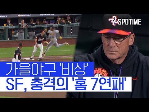 홈 7연패 SF, 중부 최하위 PIT에도 연이틀 패배 