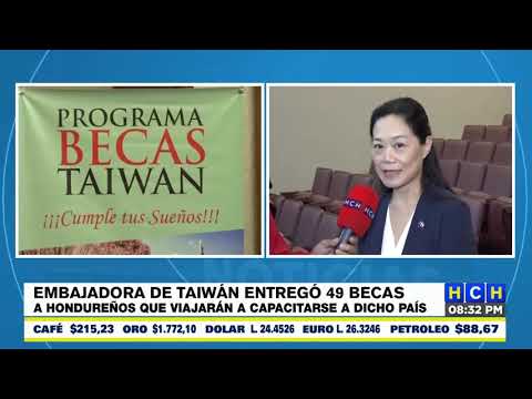 Embajada de Taiwán entrega 49 becas a hondureños que viajarán a capacitarse