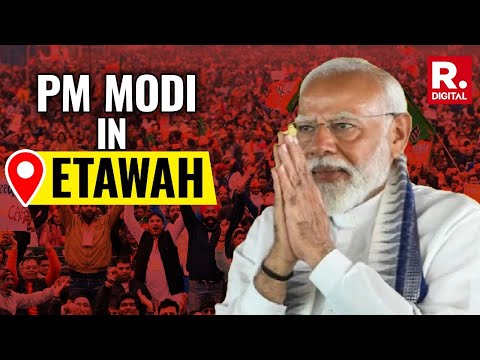 BJP Steps Up The Game, PM Modi Addresses A Public Rally In Etawah, Uttar Pradesh