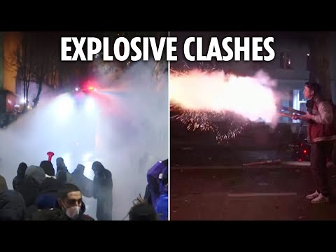 Violent erupts in Tbilisi as Georgian pro-democracy protesters clash with riot police