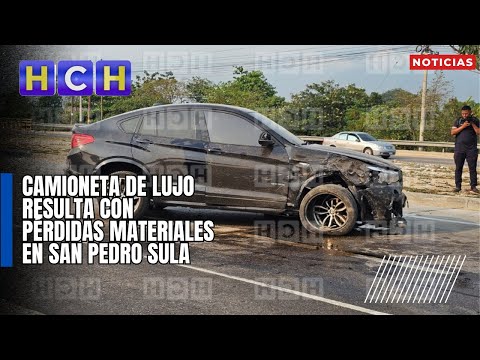 Camioneta de lujo resulta con pérdidas materiales en San Pedro Sula