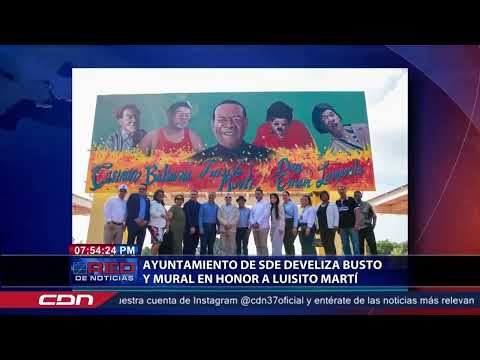 Ayuntamiento de SDE develiza busto y mural en honor a Luisito Martí