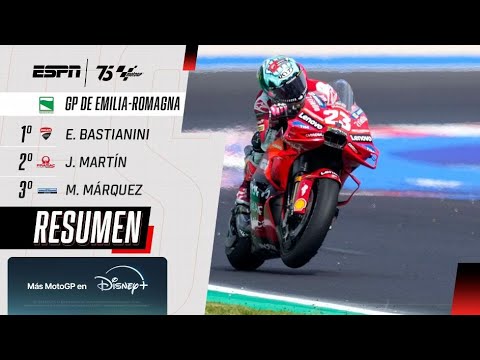 ENEA BASTIANINI SUPERÓ A JORGE MARTÍN EN EL FINAL Y SE CORONÓ EN EL GP DE EMILIA-ROMAGNA | RESUMEN